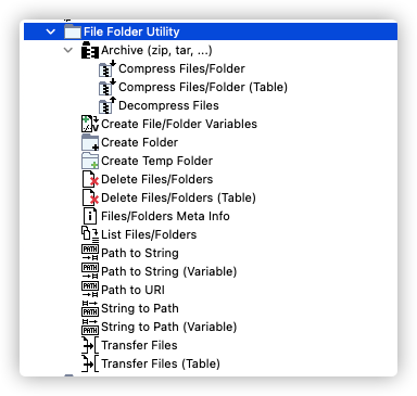 IO节点集合中的File Folder Utility 部分